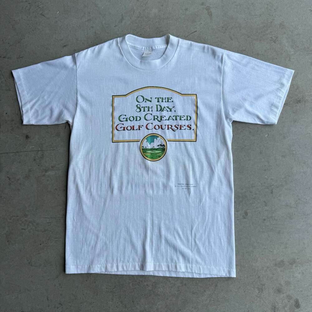 Vintage Jesus Funny "On The 8th Day, God Created Golf Courses" Graphic T-Shirt
